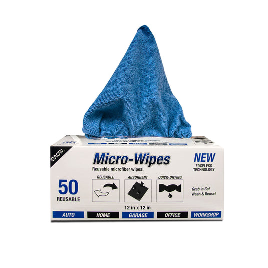 Microfiber Micro-Wipes, Dispenser Box, 200 gsm, 12”x12”, 50-Count
