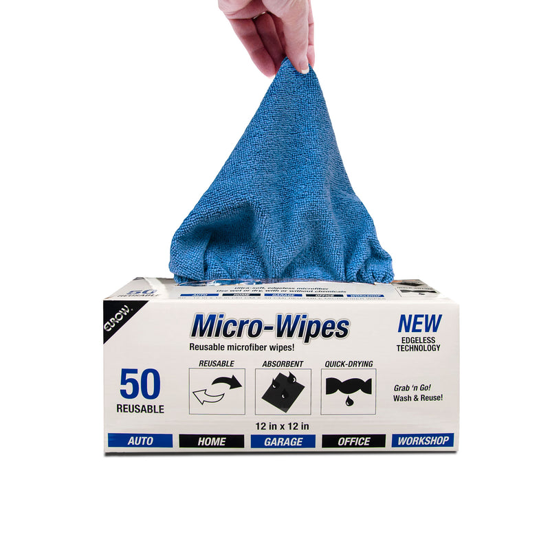 Load image into Gallery viewer, Microfiber Micro-Wipes, Dispenser Box, 200 gsm, 12”x12”, 50-Count
