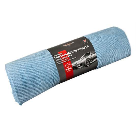 Microfiber Multi-Purpose Towels, Edgeless, 12”x16”, Blue, 7-Pack