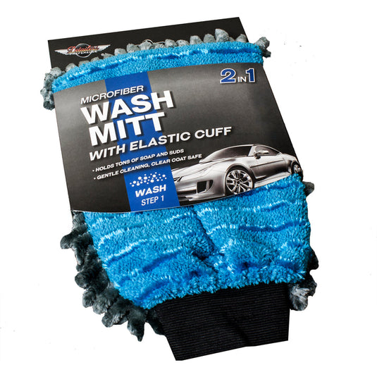 Microfiber Chenille/Coral Wash Mitt w/PolyScrub, 8.5