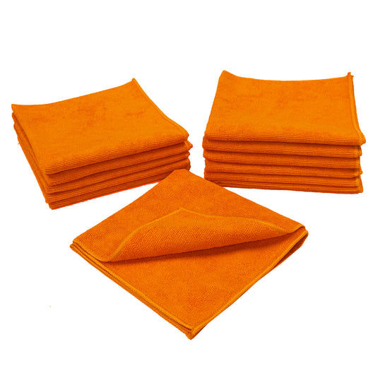 12-Pack 16"x16" 300 gsm Serged Microfiber Towels