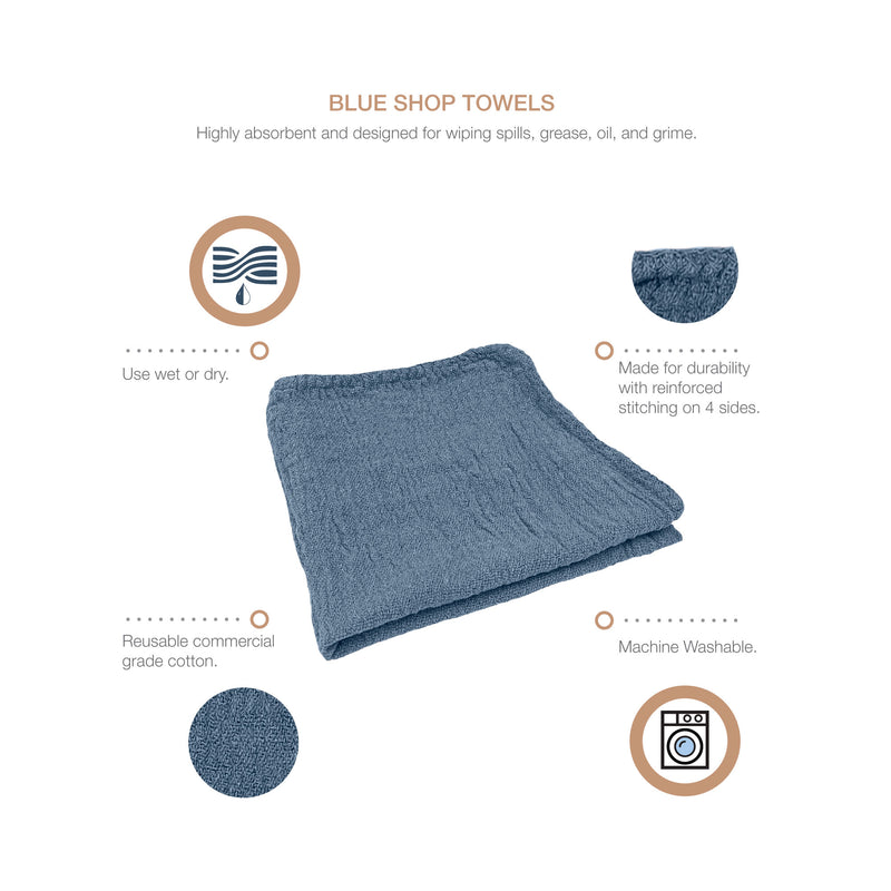 Load image into Gallery viewer, 50-Pack 11"x12" Cotton Shop Towels
