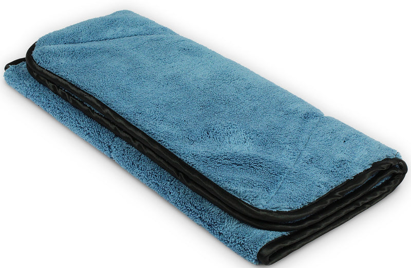 Load image into Gallery viewer, Dry-All Dual Density Microfiber Towel, 780 gsm, 18"x32", Light Blue w/Black Trim
