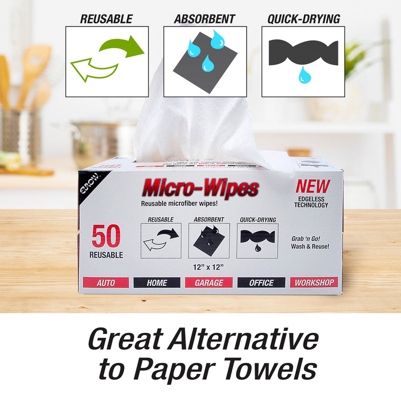 Load image into Gallery viewer, Microfiber Micro-Wipes, Dispenser Box, 200 gsm, 12”x12”, 50-Count
