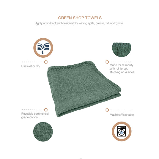 50-Pack 11"x12" Cotton Shop Towels