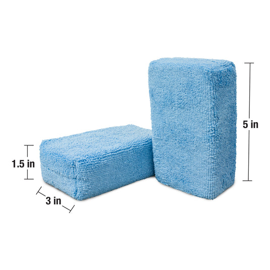 Applicators with Liquid Barrier, Microfiber Terry, 5” x 3” x 1.5”, Blue, 10-Pack