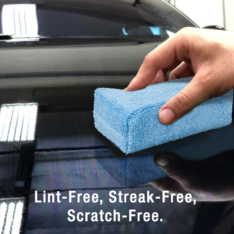 Load image into Gallery viewer, Applicators with Liquid Barrier, Microfiber Terry, 5” x 3” x 1.5”, Blue, 10-Pack
