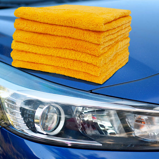 Ultra Plush Korea Microfiber Towels, Edgeless, 500 gsm, 16”x16”, 70/30, 6-Pack