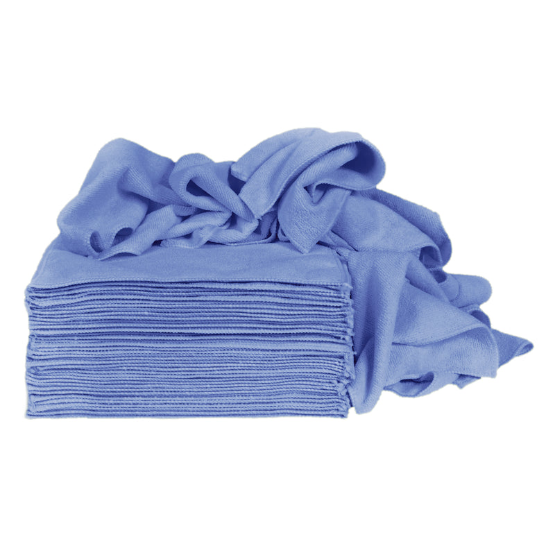 Load image into Gallery viewer, All-Purpose Terry Weave Microfiber, Serged Edge, 350 gsm, 12"x12", Light Blue, 50-Pack
