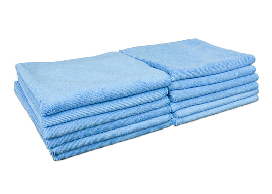 12-Pack 16"x16" 350gsm Serged Edge Microfiber Towels