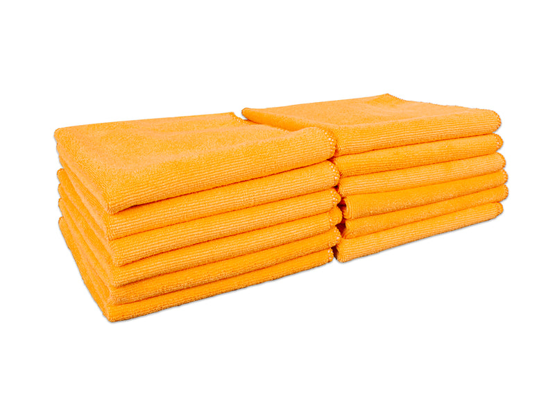 Load image into Gallery viewer, 12-Pack 16"x16" 350gsm Serged Edge Microfiber Towels
