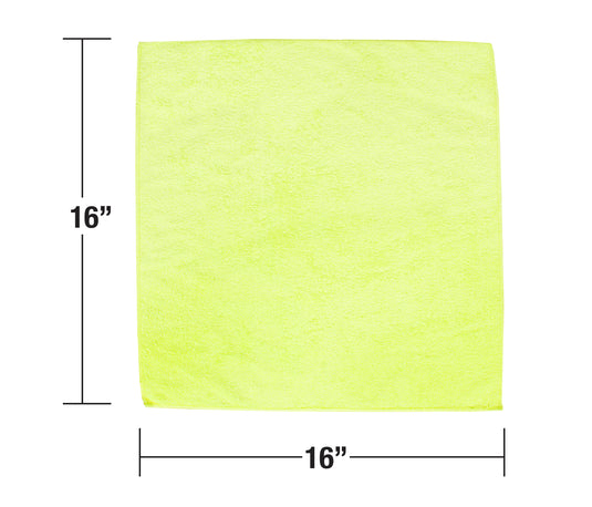 12-Pack 16"x16" 350gsm Serged Edge Microfiber Towels