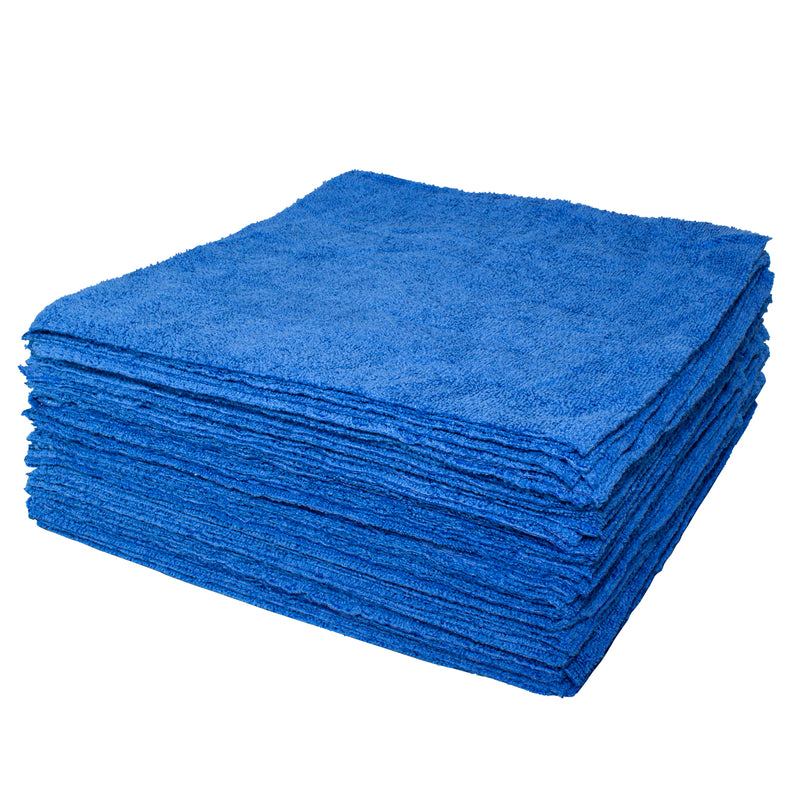 Load image into Gallery viewer, All-Purpose Terry Weave Microfiber Towels, 200gsm, 12"x12", Black, 50-Pack
