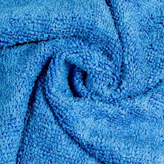All-Purpose Terry Weave Microfiber Towels, 200gsm, 12"x12", Blue, Single