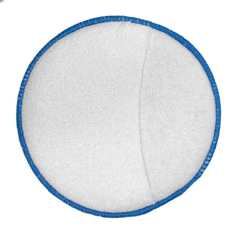 Load image into Gallery viewer, Wax Applicator w/Sewn-In Pocket, Microfiber Terry Weave, 5.5", Light Blue/White 25 Pack
