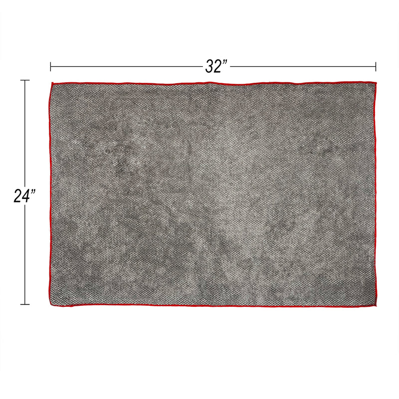 Load image into Gallery viewer, Big Pearl Microfiber Towel, 430 gsm, 24"x32", Gray w/Red Trim
