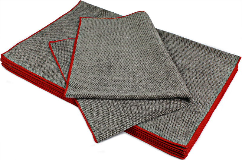 Load image into Gallery viewer, Big Pearl Microfiber Towel, 430 gsm, 24"x32", Gray w/Red Trim
