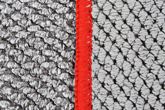Big Pearl Microfiber Towel, 430 gsm, 24"x32", Gray w/Red Trim