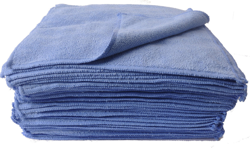 Load image into Gallery viewer, All-Purpose Terry Weave Microfiber, Serged Edge, 350 gsm, 12"x12", Light Blue, 50-Pack
