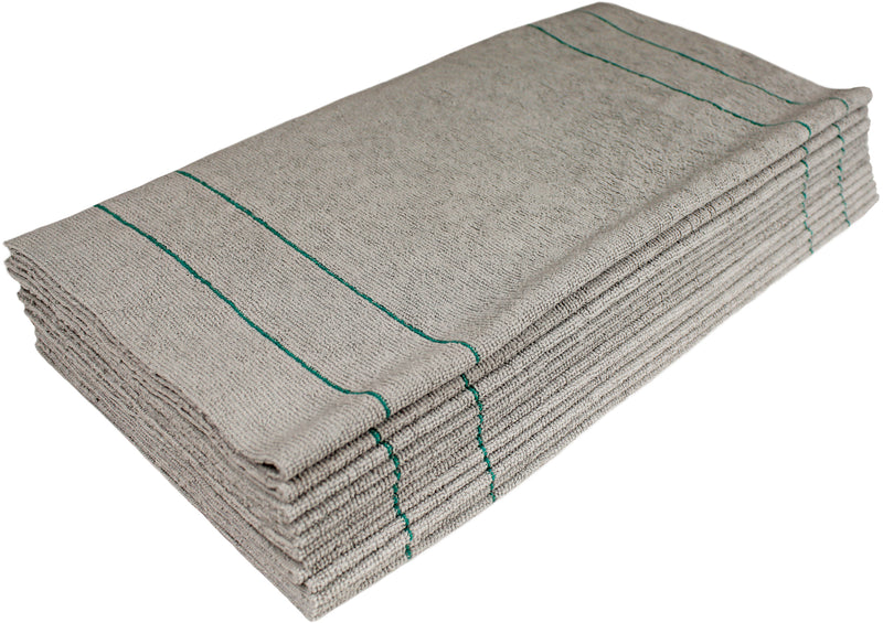 Load image into Gallery viewer, All-Purpose Silver-Embedded Terry Weave Microfiber, Ultrasonic Cut, 290 gsm, 16"x16", Silver w/ Pinstripes, 12-Pack
