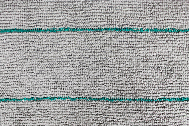 Load image into Gallery viewer, All-Purpose Silver-Embedded Terry Weave Microfiber, Ultrasonic Cut, 290 gsm, 16"x16", Silver w/ Pinstripes, 12-Pack
