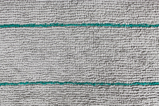 All-Purpose Silver-Embedded Terry Weave Microfiber, Ultrasonic Cut, 290 gsm, 16"x16", Silver w/ Pinstripes, 12-Pack
