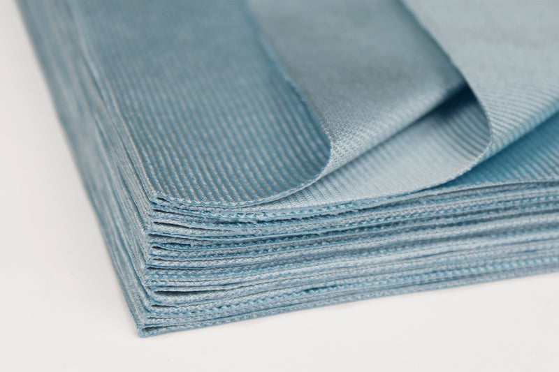 Load image into Gallery viewer, Glass Weave Microfiber, Ultrasonic Cut, 290 gsm, 16"x16", Blue, 12-Pack
