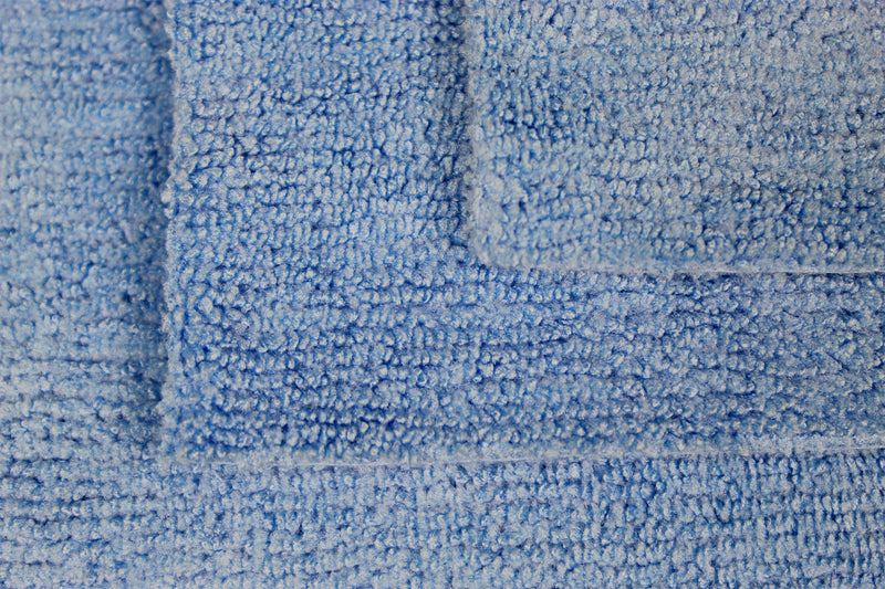 Load image into Gallery viewer, All-Purpose Terry Weave Microfiber, Ultrasonic Cut, 350 gsm, 12"x12", Blue, 50-Pack
