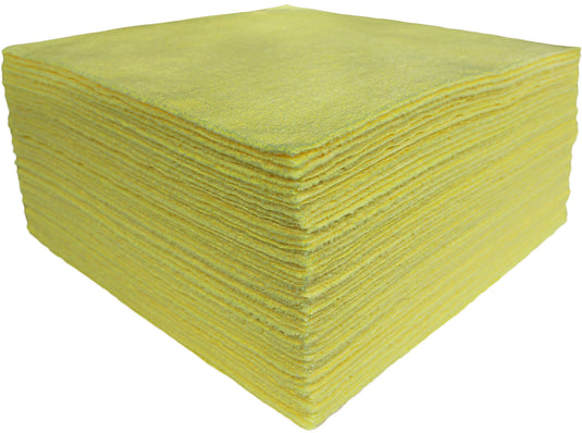 All-Purpose Terry Weave Microfiber, Ultrasonic Cut, 300 gsm, 12"x12", Yellow, 50-Pack