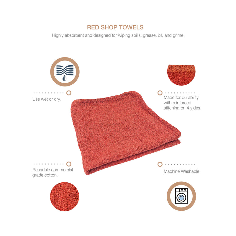 Load image into Gallery viewer, 50-Pack 11"x12" Cotton Shop Towels

