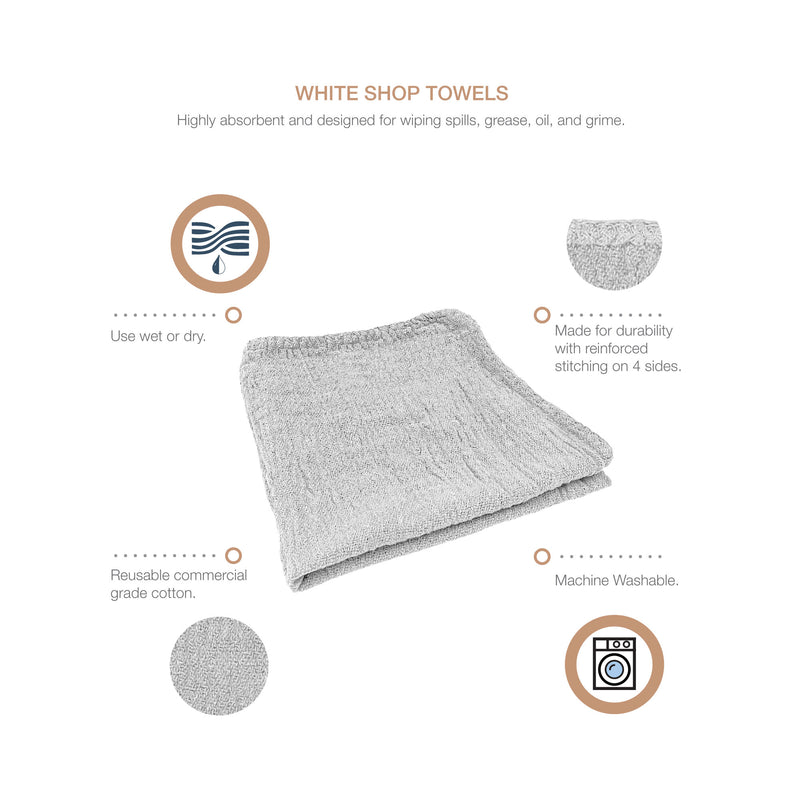 Load image into Gallery viewer, 50-Pack 11"x12" Cotton Shop Towels
